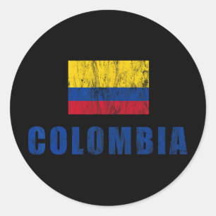 Colombia Design Columbian Clothing Outfit Small Classic Round Sticker