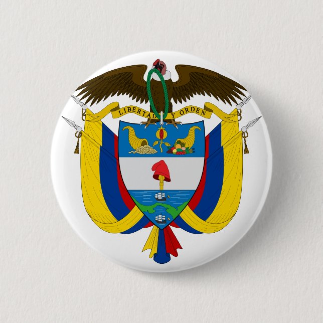 colombia emblem 6 cm round badge (Front)