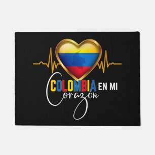 Colombia en mi Corazon Colombian Pride Doormat