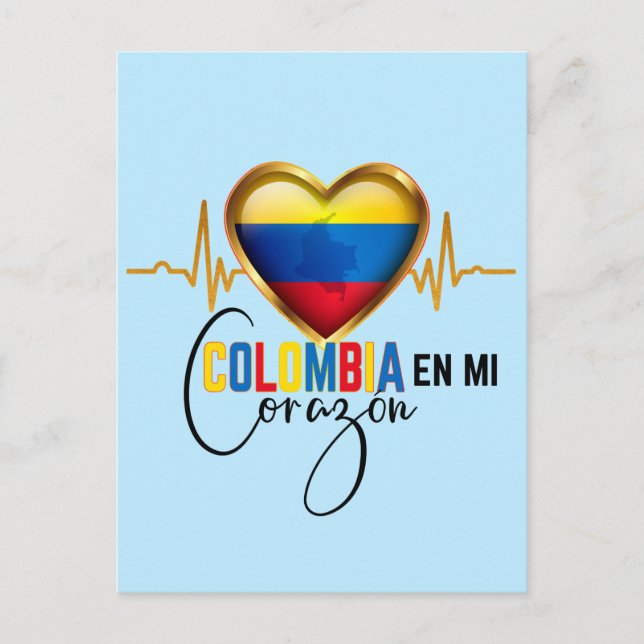 Colombia en mi Corazon Colombian Pride  Postcard (Front)