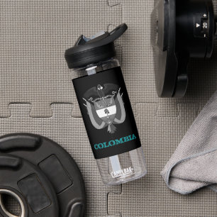 Colombia Fitness & Colombian coat of arms / flag Water Bottle