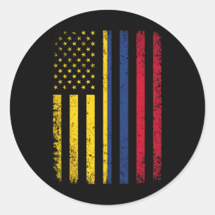 Colombia Flag 4th Of July Usa Colombian Flag  Classic Round Sticker