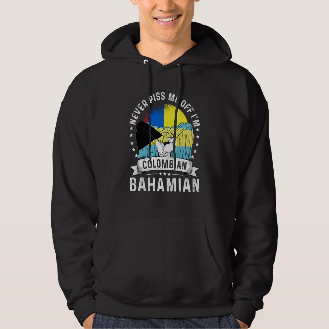 Colombia Flag Bahamas Grown Humor Citizen Pride Hoodie (Front)