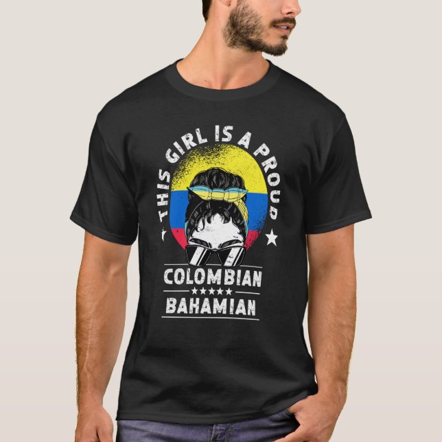 Colombia Flag Bahamas Grown Women Girl Citizen Pri T-Shirt (Front)