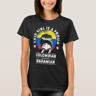 Colombia Flag Bahamas Grown Women Girl Citizen Pri T-Shirt