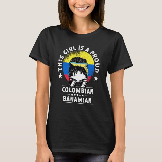 Colombia Flag Bahamas Grown Women Girl Citizen Pri T-Shirt (Front)