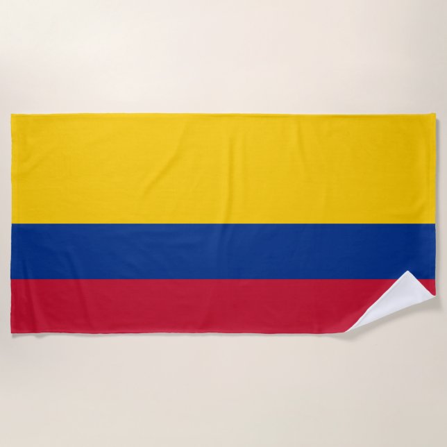 Colombia Flag Beach Towel (Front)
