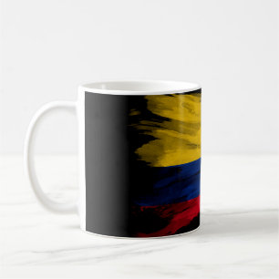 Colombia flag brush stroke, national flag coffee mug