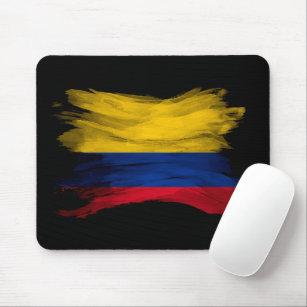Colombia flag brush stroke, national flag mouse pad