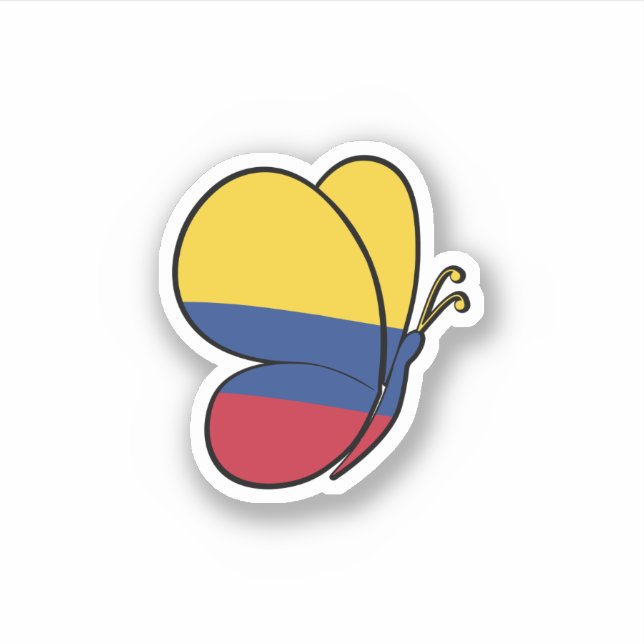 Colombia-Flag-Butterfly-Decal-Sticker (Front)