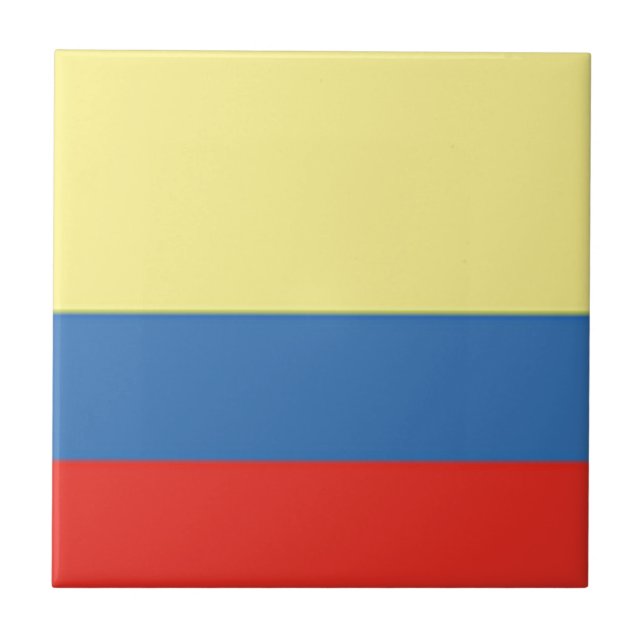 Colombia Flag Ceramic Tile (Front)