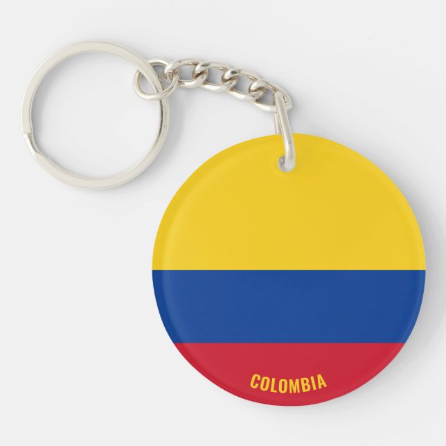 Colombia Flag Charming Patriotic Key Ring (Front)