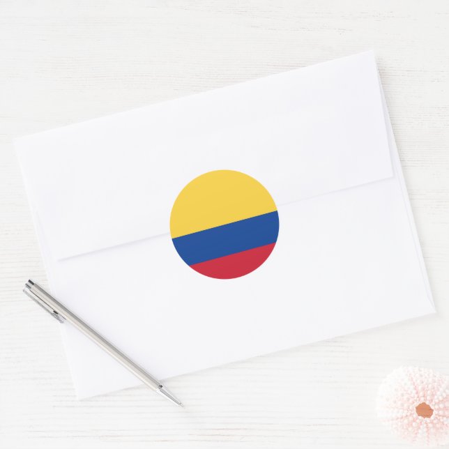 Colombia flag classic round sticker (Envelope)