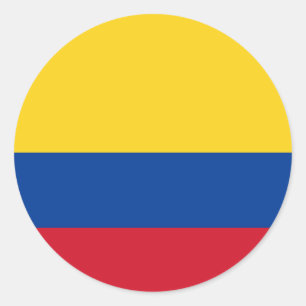 Colombia Flag Classic Round Sticker