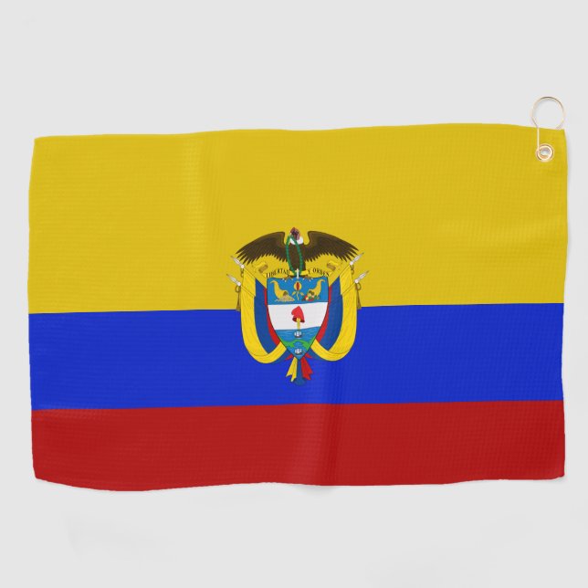 Colombia flag-coat of arms  golf towel (Horizontal)