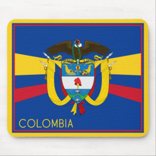 Colombia Flag & Coat Of Arms Mouse Pad