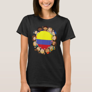 Colombia Flag Colombian Kid Boy Girl Hispanic Heri T-Shirt