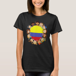 Colombia Flag Colombian Kid Boy Girl Hispanic Heri T-Shirt