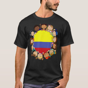 Colombia Flag Colombian Kid Hispanic Heritage Mont T-Shirt