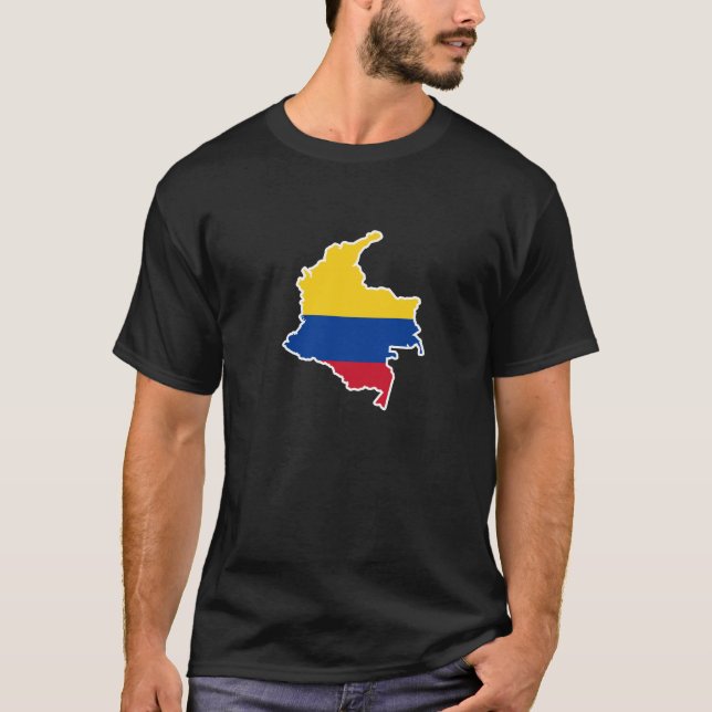 Colombia flag, Colombian Map, Mapa, Colombian T-Shirt (Front)