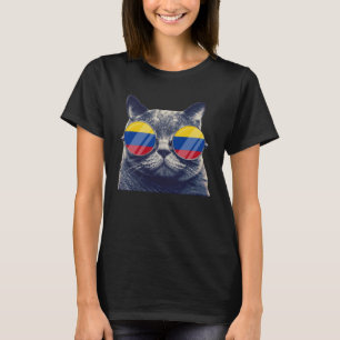 Colombia Flag  Colombian Pride Cat Men Women Kids T-Shirt