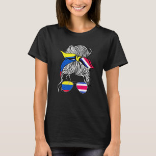 Colombia Flag Costa Rica Grown Women Girl Country T-Shirt