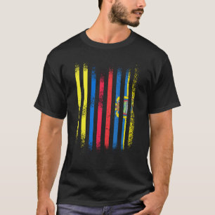 Colombia Flag Ecuador Grown Country Flags Stripes T-Shirt