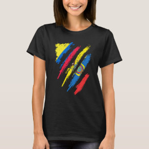 Colombia Flag Ecuador Grown Patriot Country Stripe T-Shirt