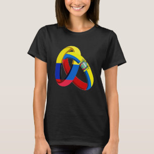 Colombia Flag Ecuador Grown Ring Marriage Wedding T-Shirt