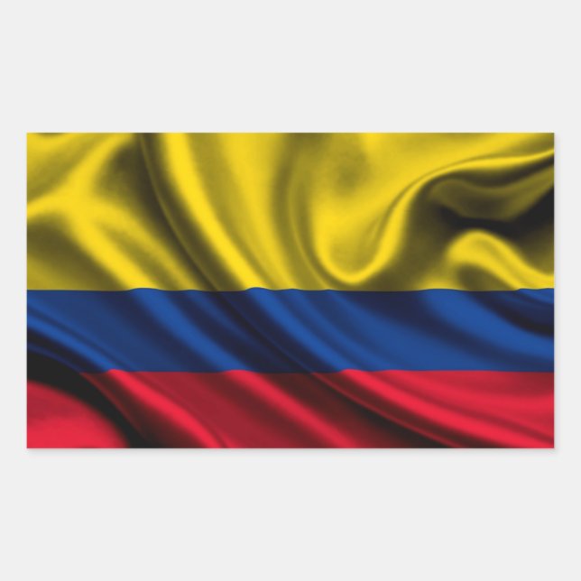 Colombia Flag Fabric Rectangular Sticker (Front)