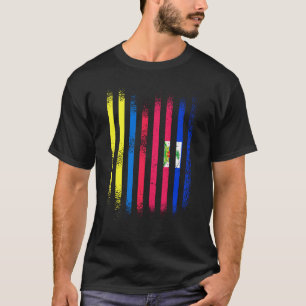 Colombia Flag Haiti Grown Country Flags Stripes T-Shirt