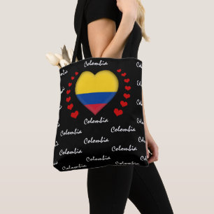 Colombia Flag & Heart Colombian Flag fashion/sport Tote Bag