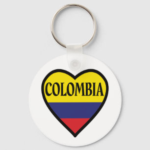 Colombia Flag Heart Keychain