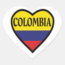 Colombia Flag Heart Sticker