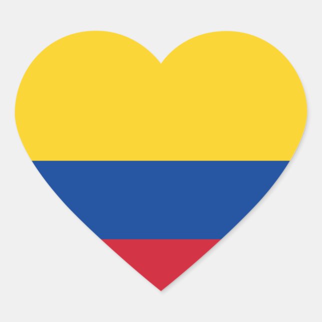 Colombia Flag Heart Sticker (Front)