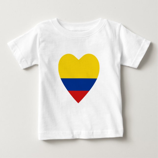 Colombia Flag Heart T-Shirt (Front)