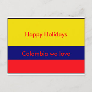 Colombia flag holiday postcard