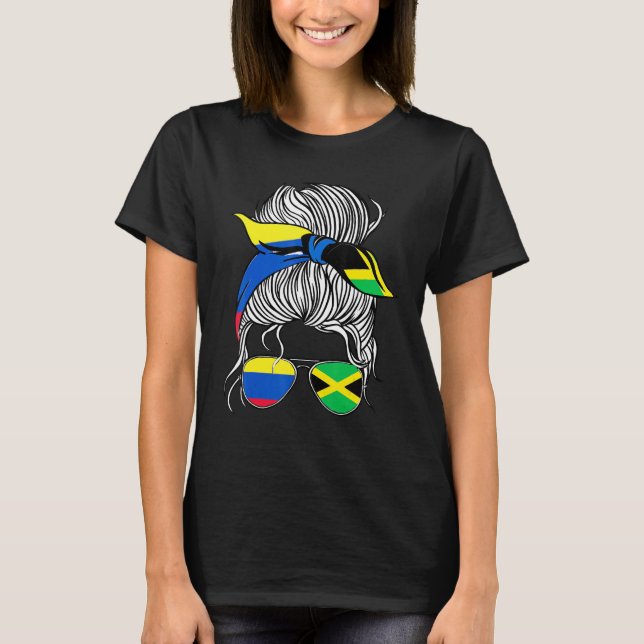 Colombia Flag Jamaica Grown Women Girl Country T-Shirt (Front)
