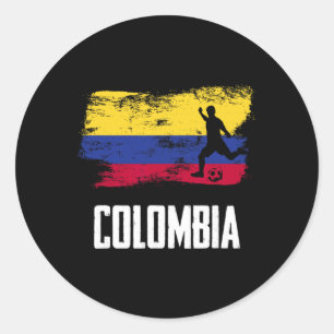 Colombia Flag Jersey Colombian Soccer Team Colombi Classic Round Sticker