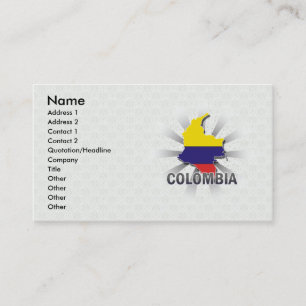 Colombia Flag Map 2.0 Business Card