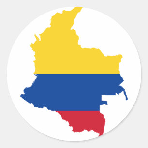 Colombia Flag map CO Classic Round Sticker