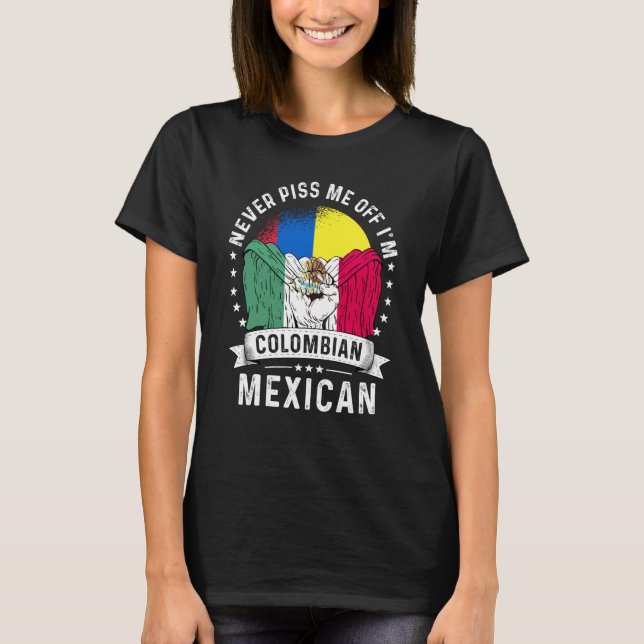 Colombia Flag Mexico Grown  Humor Citizen Pride T-Shirt (Front)
