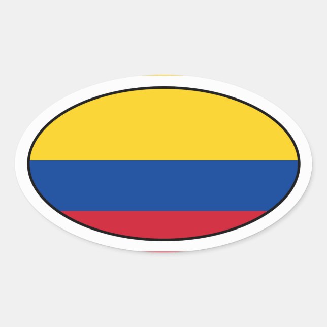 Colombia Flag Oval Sticker (Front)