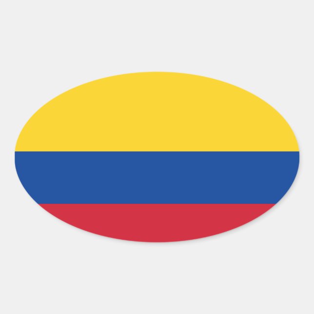 Colombia Flag Oval Sticker (Front)