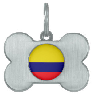 Colombia flag pet name tag