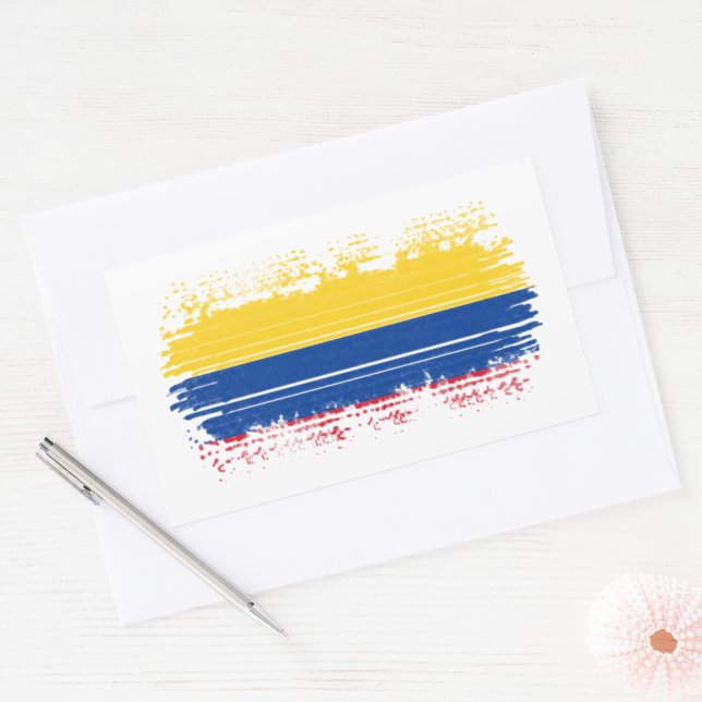 Colombia flag rectangular sticker (Envelope)