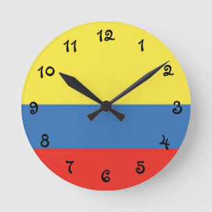 Colombia Flag Round Clock