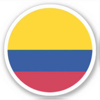Colombia Flag Round Sticker