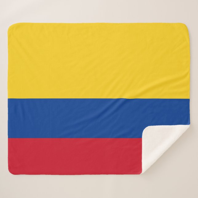 Colombia Flag Sherpa Blanket (Front (Horizontal))