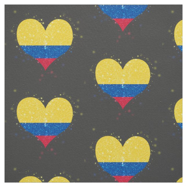 Colombia Flag Shining Beautiful Fabric (Swatch)